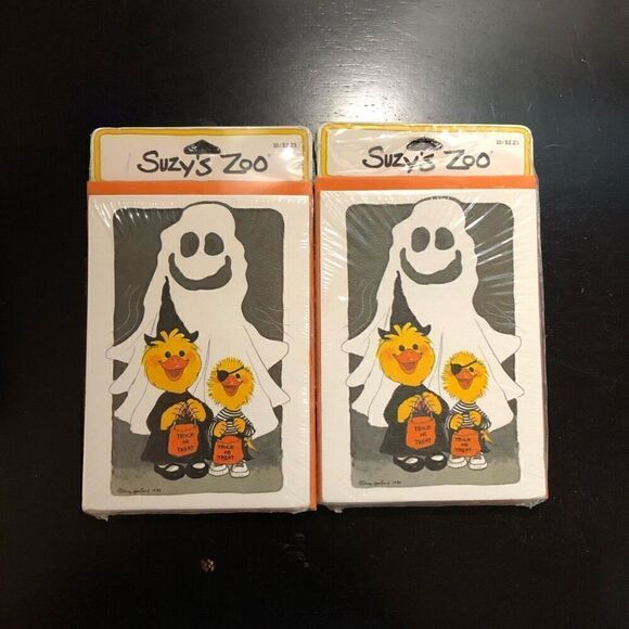 Suzy’s Zoo Vintage Halloween Invitations 2 packs of 10 Ghosts and Ducks - Picture 1 of 2